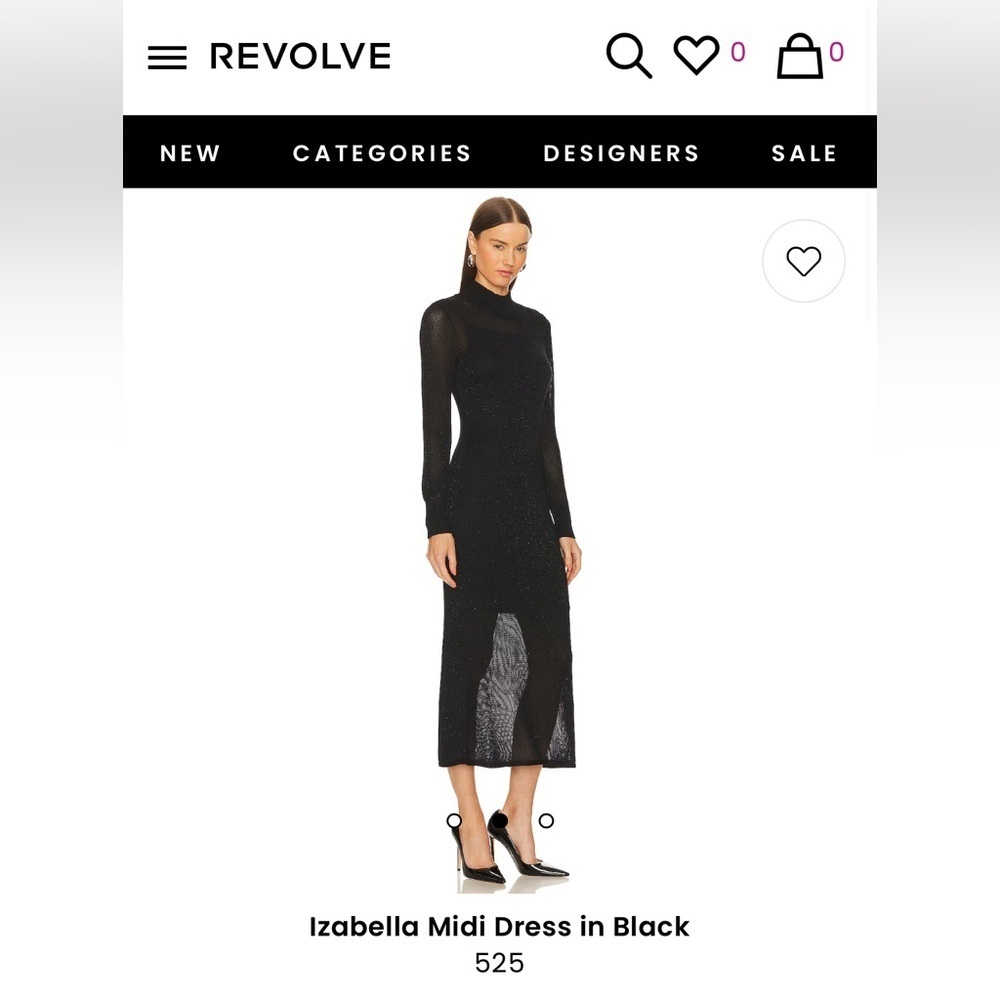 NWT Izabella Black Shimmer Sheer Sweater Dress - Picture 3 of 7